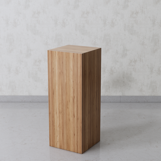 Cube Pedestal 14"x14"x30" Wood texture
