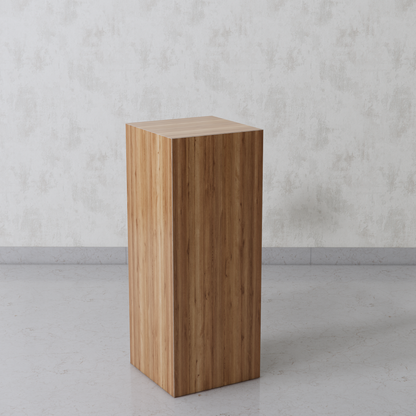 Cube Pedestal 14"x14"x30" Wood texture