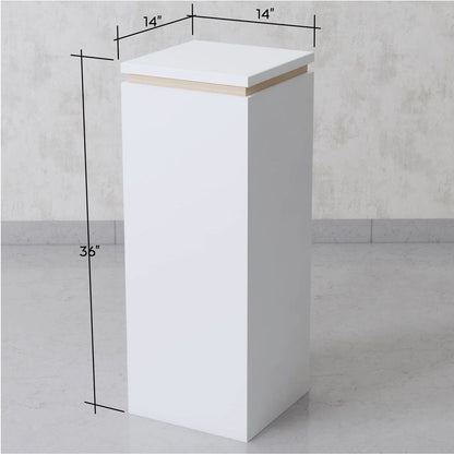 Cube Display Pedestal with Wood Trim 14"x14"x36"