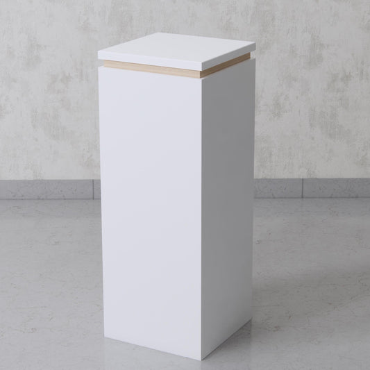 Cube Display Pedestal with Wood Trim 14"x14"x36"